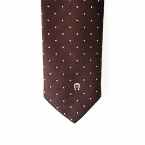 Vintage Etienne Aigner Brown Polka Dot Tie Classic Designer Necktie